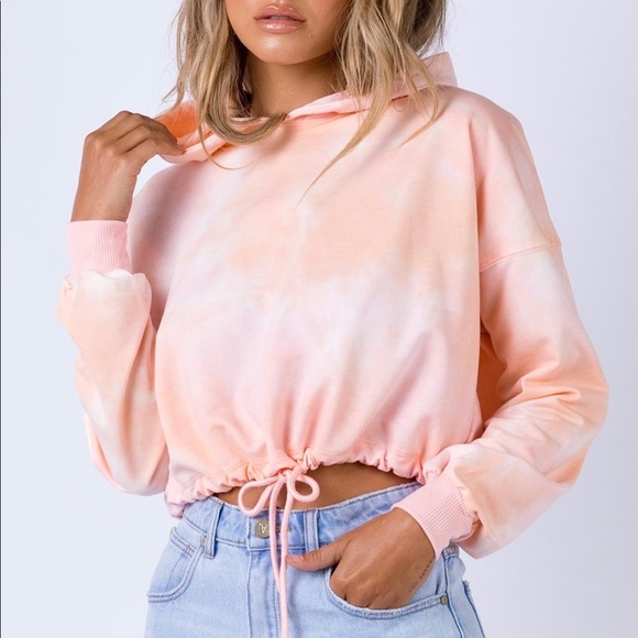 Princess Polly Sweaters - Princess Polly Reece Hoodie Color Salmon